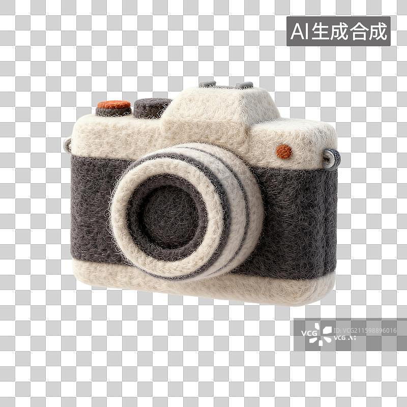 【AI数字艺术】手工毛毡制作的相机模型图片素材
