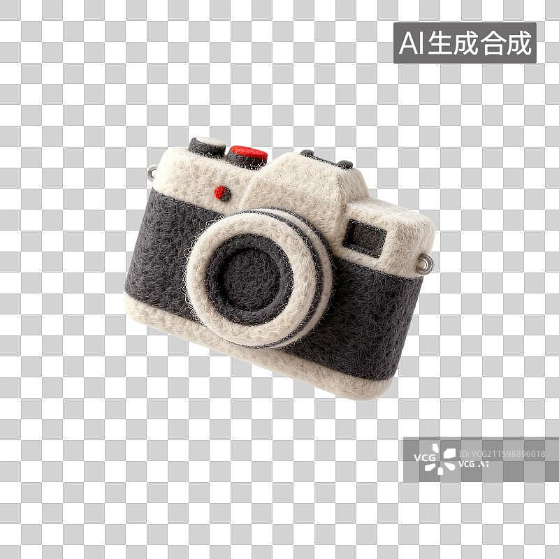 【AI数字艺术】手工毛毡制作的相机模型图片素材