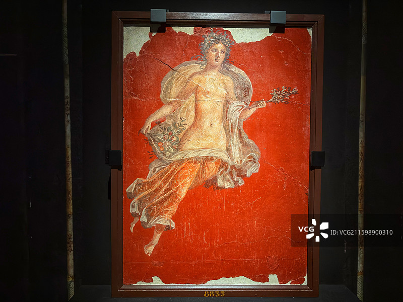 意大利那不勒斯国家考古博物馆藏公元1世纪庞贝壁画维纳斯图片素材