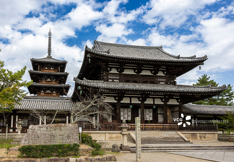 日本奈良法隆寺图片素材