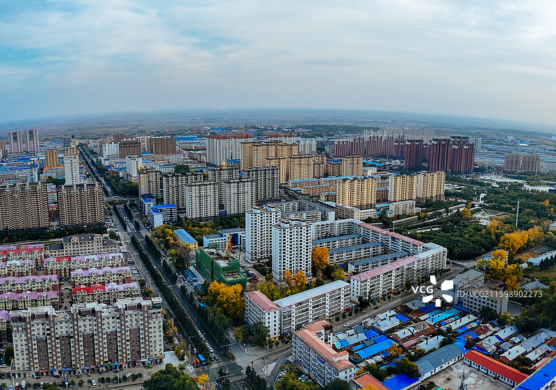 北安市 向阳村 人民公园 龙江路 航拍图片素材