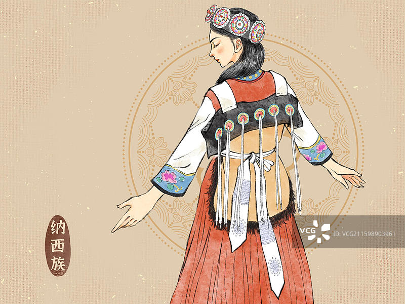 56民族美女版，云南景颇族拉祜族傈僳族纳西族佤族。图片素材