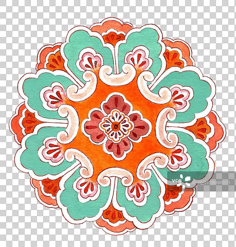 敦煌壁画藻井纹样元素图片素材