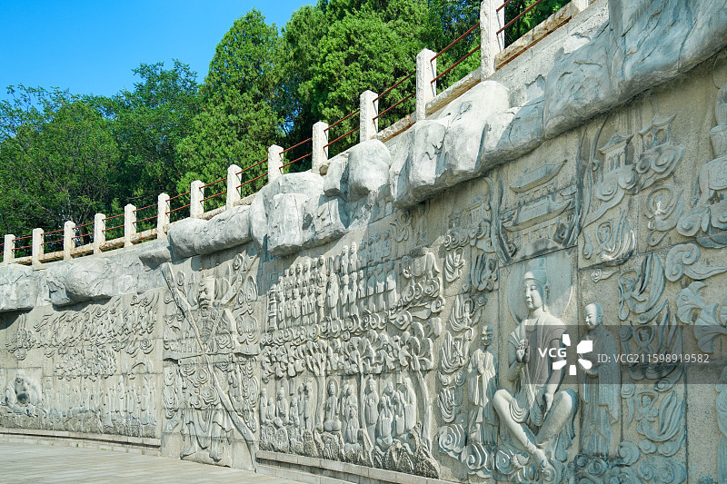 千佛山弥勒胜苑弥勒大佛石刻图片素材