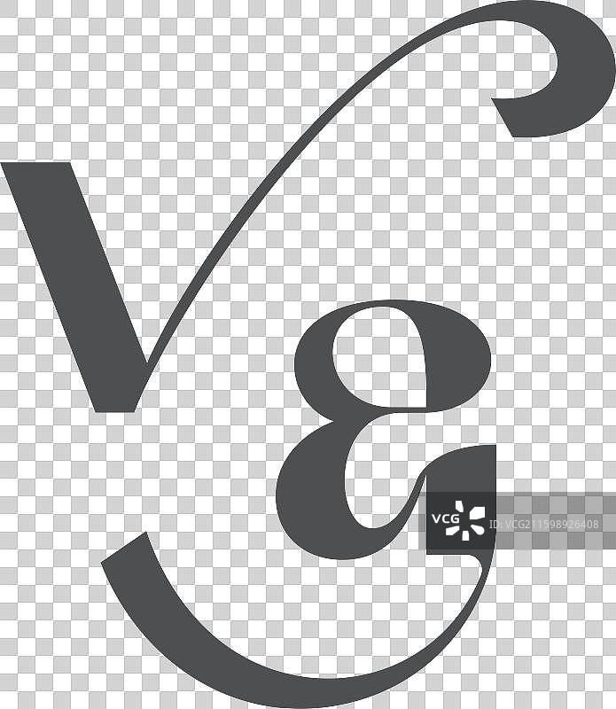 简约、极简主义 VA 美容字母组合首字母图片素材