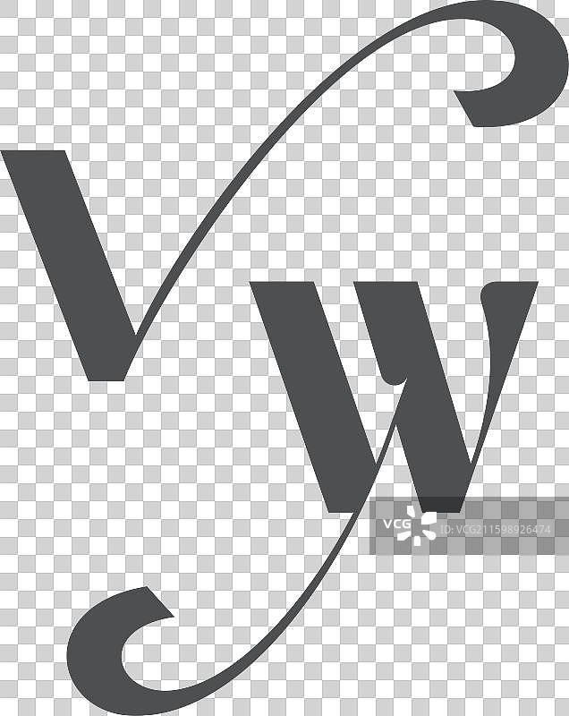 简约极简大众汽车字母组合首字母图片素材