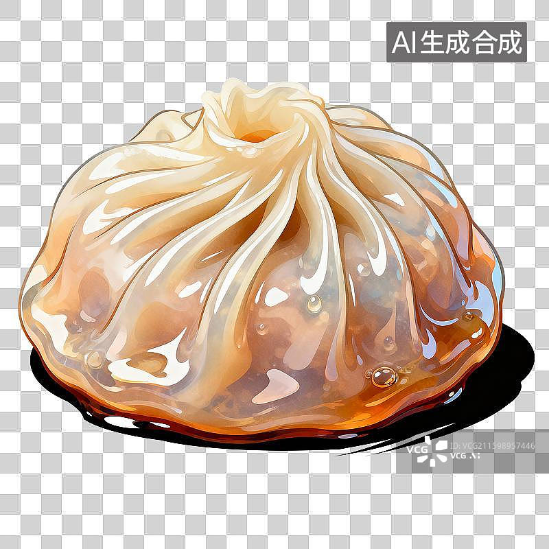 【AI数字艺术】漫画风格中华美食，灌汤包漫画插画图片素材