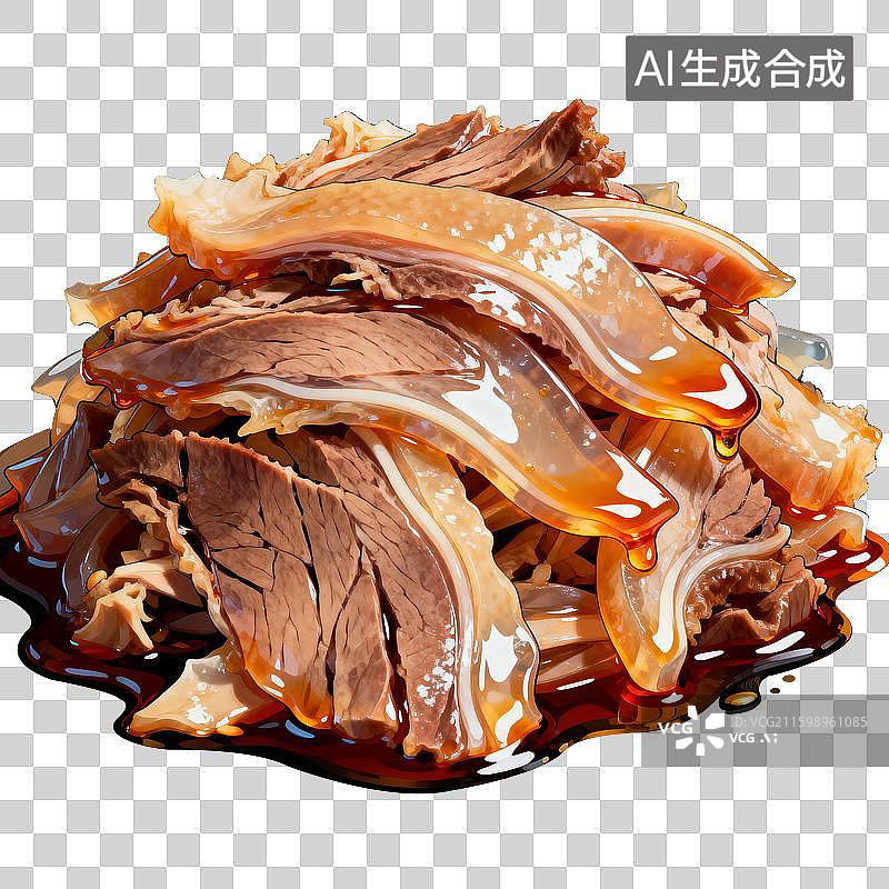 【AI数字艺术】漫画风格中华美食，夫妻肺片插画漫画图片素材