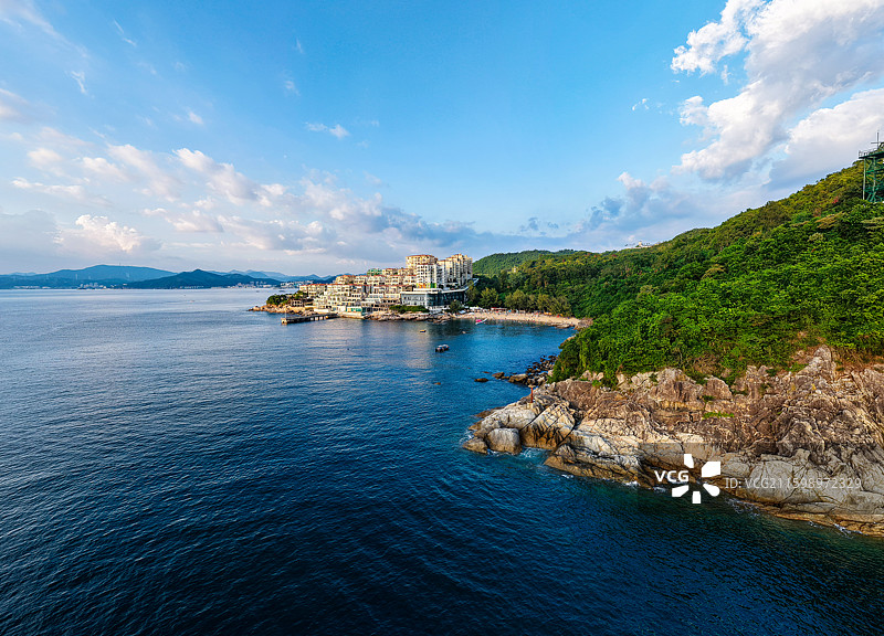 深圳大鹏半岛南澳区域全景航拍图片素材