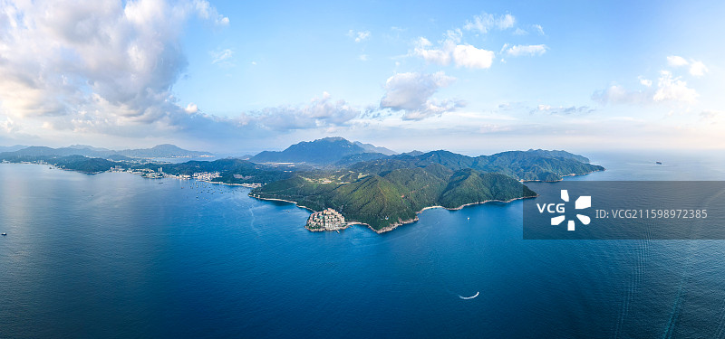 深圳大鹏半岛南澳区域全景航拍图片素材