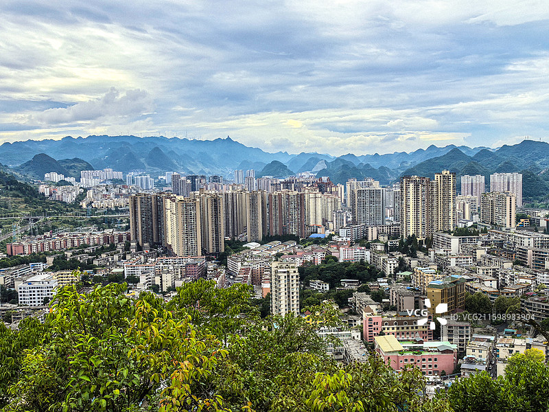 贵州六盘水市中国凉都六盘水城市风光图片素材