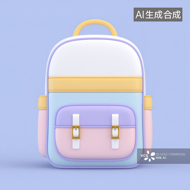 【AI数字艺术】彩色的卡通风格书包图片素材
