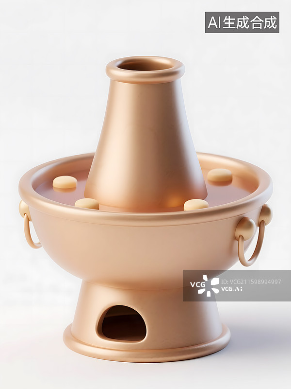 【AI数字艺术】AIGC：3D卡通 铜火锅图片素材