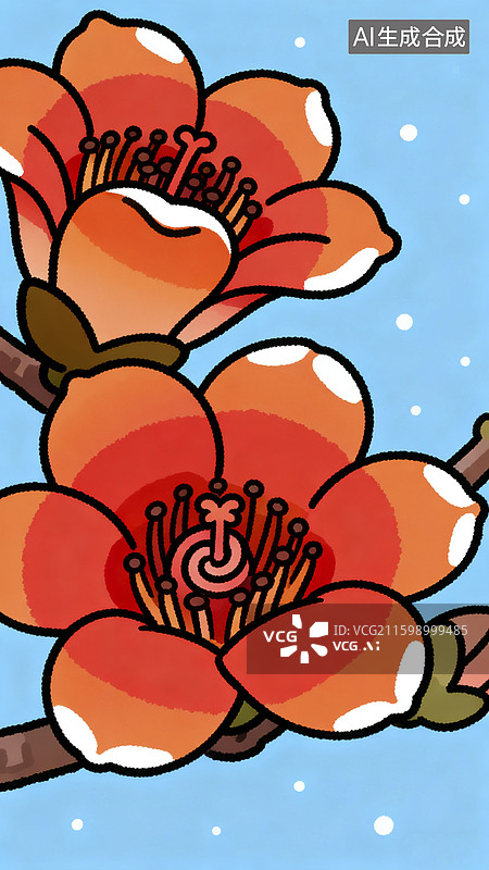 【AI数字艺术】木棉花插画图片素材