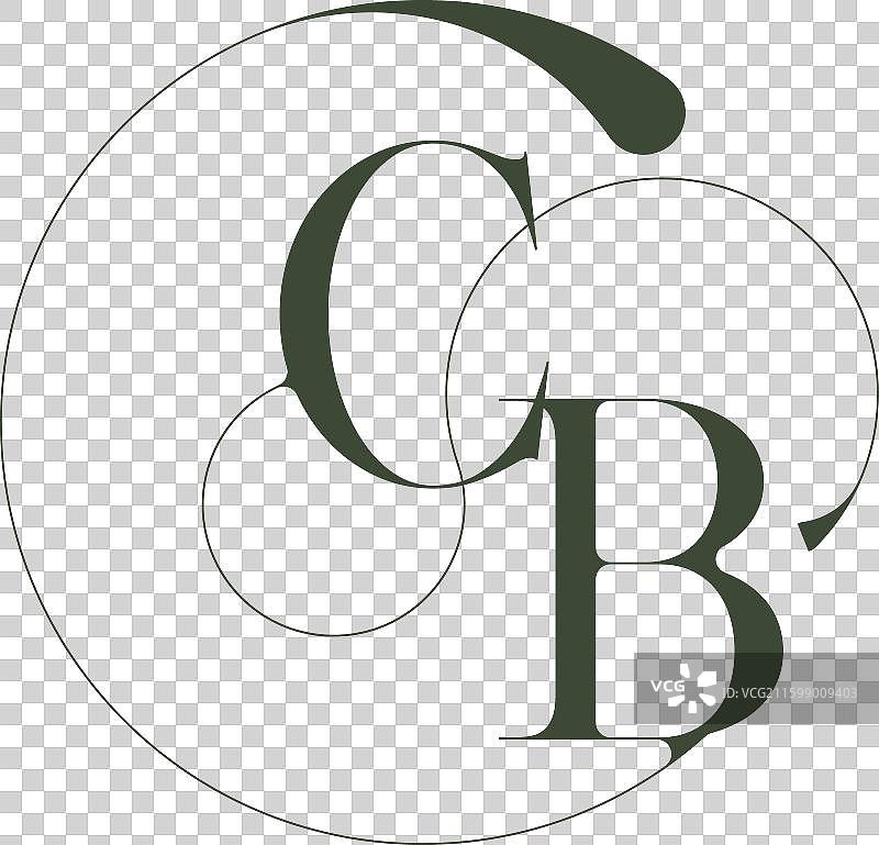 精美的字母组合，优雅的线条概念图片素材