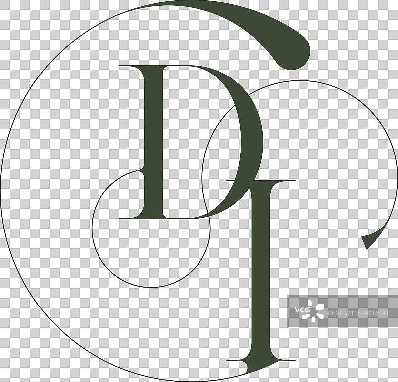 精美的字母组合，优雅的线条概念图片素材