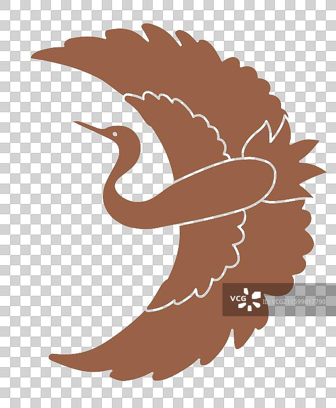 飞翔的仙鹤 扁平风格鹤元素图片素材