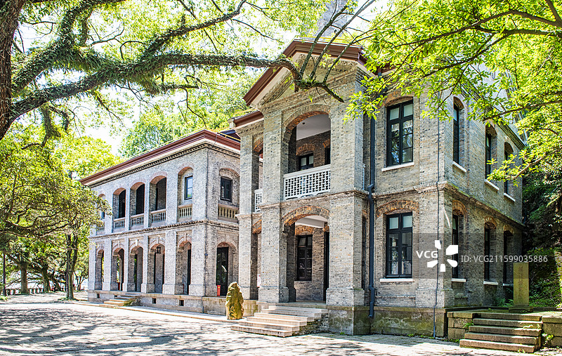 温州英国驻温州领事馆旧址 历史建筑 江心屿  温州江心屿图片素材