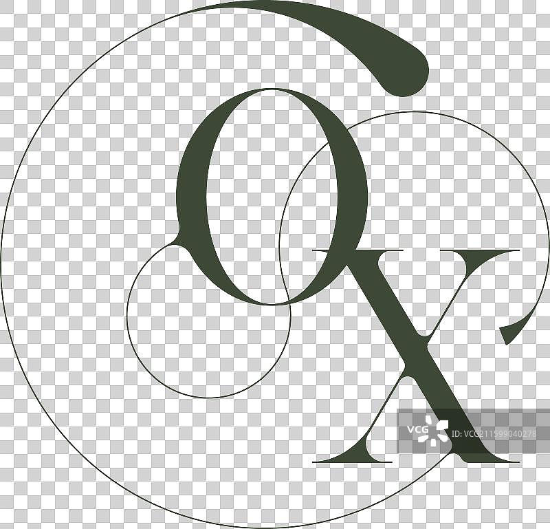 优美的字母组合，优雅的线条概念图片素材