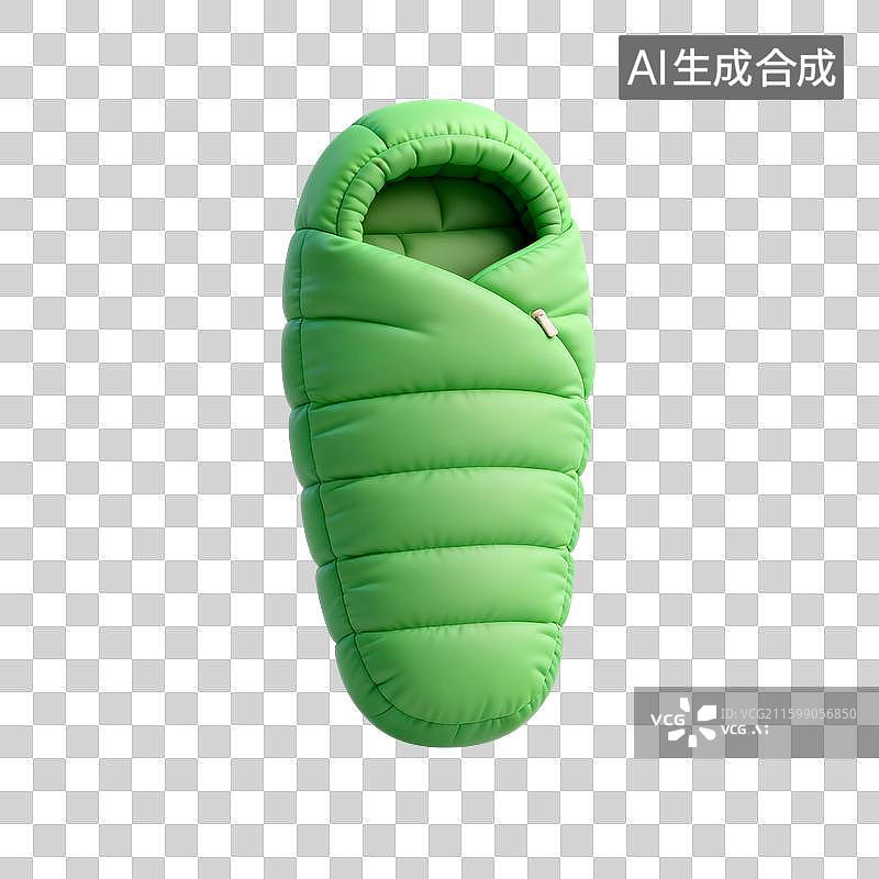 【AI数字艺术】3D渲染，睡袋，露营，旅游，旅行，免抠元素图片素材