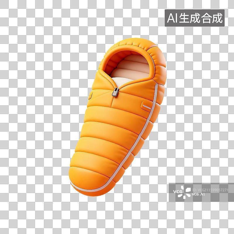 【AI数字艺术】3D渲染，睡袋，露营，旅游，旅行，免抠元素图片素材