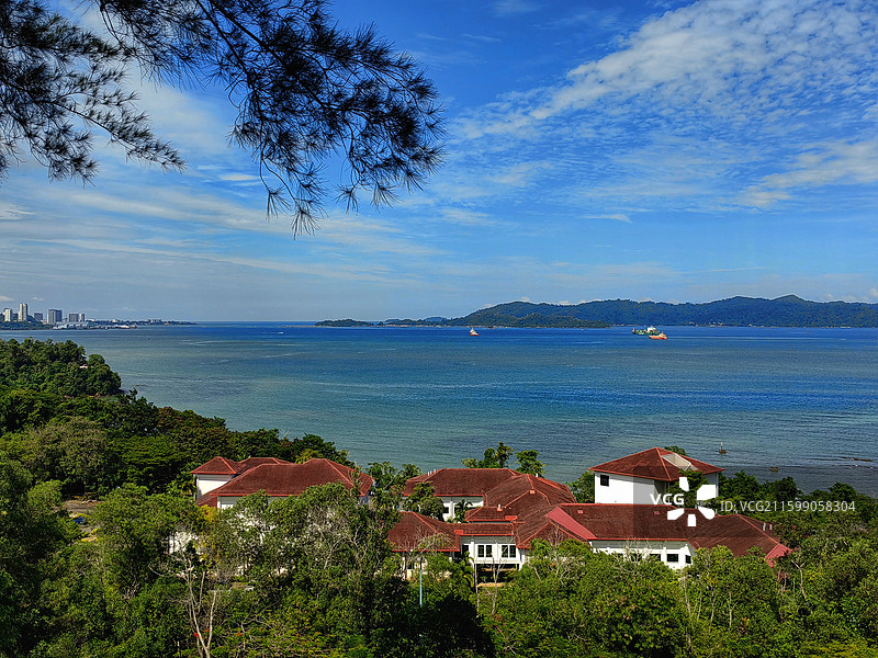 沙巴大学观景台 马来西亚，沙巴州，沙巴大学，眺望大海，春暖花开图片素材