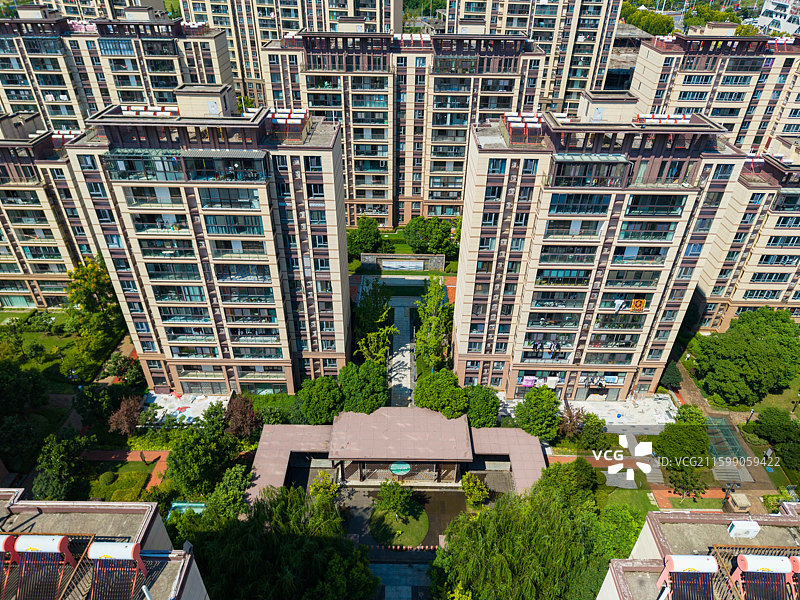 安徽省芜湖市，龙湖帝景湾，烂尾商场航拍风光照！图片素材