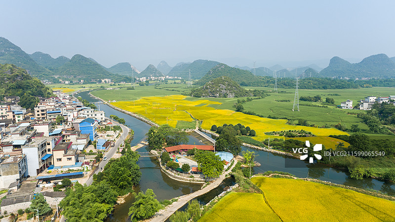 广西桂林兴安钓鱼岛 山脚 灵渠图片素材