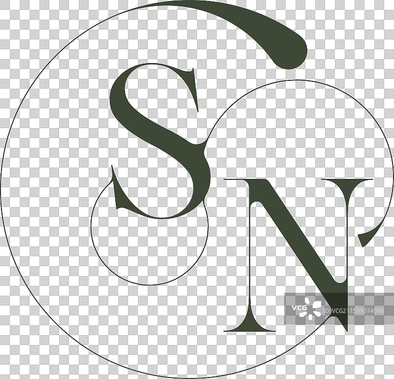 精美的字母组合，优雅的线条概念图片素材