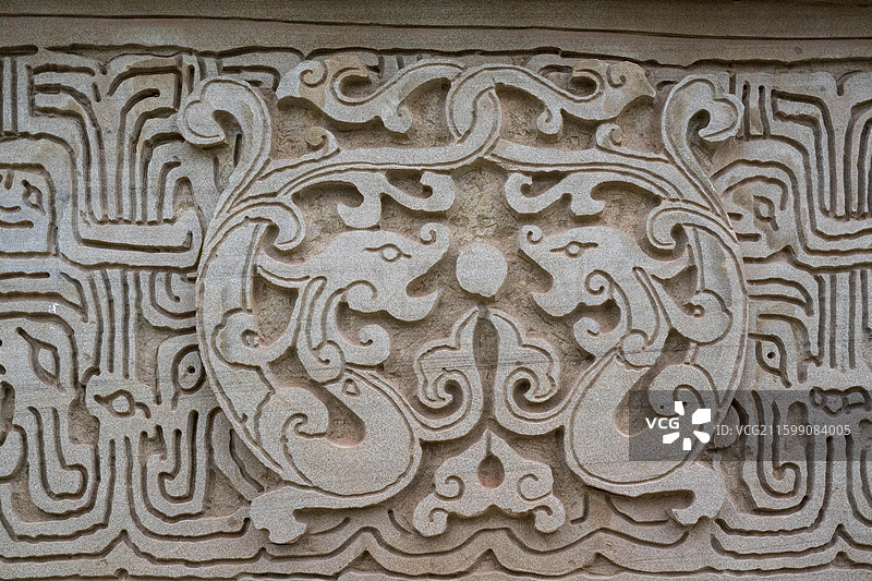 绥德石雕之世界最大石狮子图片素材