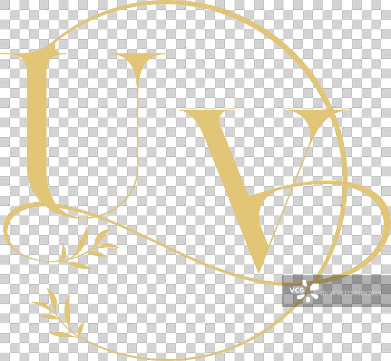 圆形和有机风格的紫外线婚礼字母组合图片素材