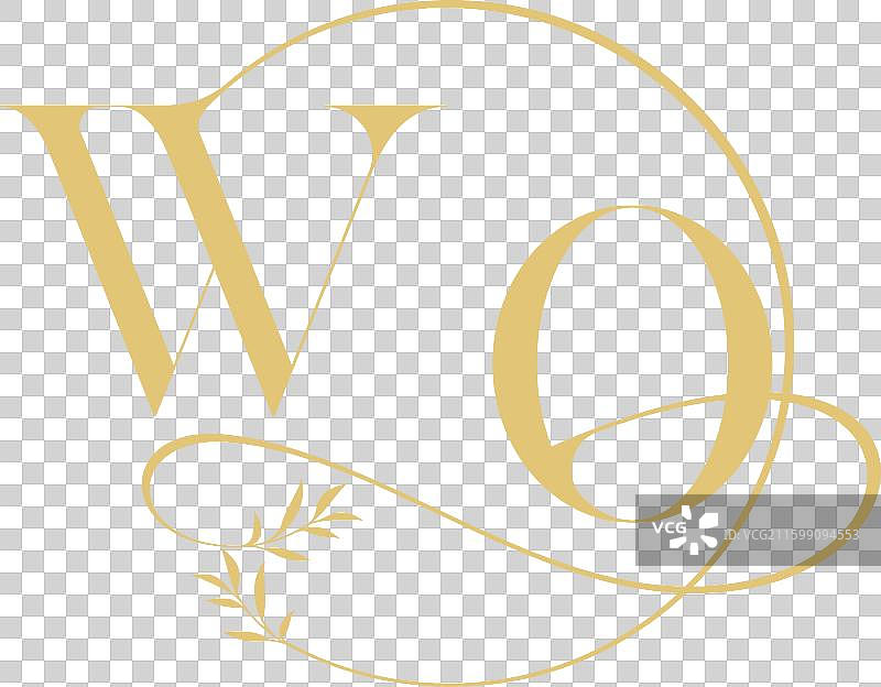 圆形和有机风格的婚礼字母组合图片素材