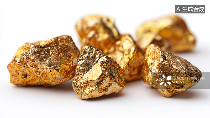 【AI数字艺术】天然金矿石的质感与财富源头图片素材