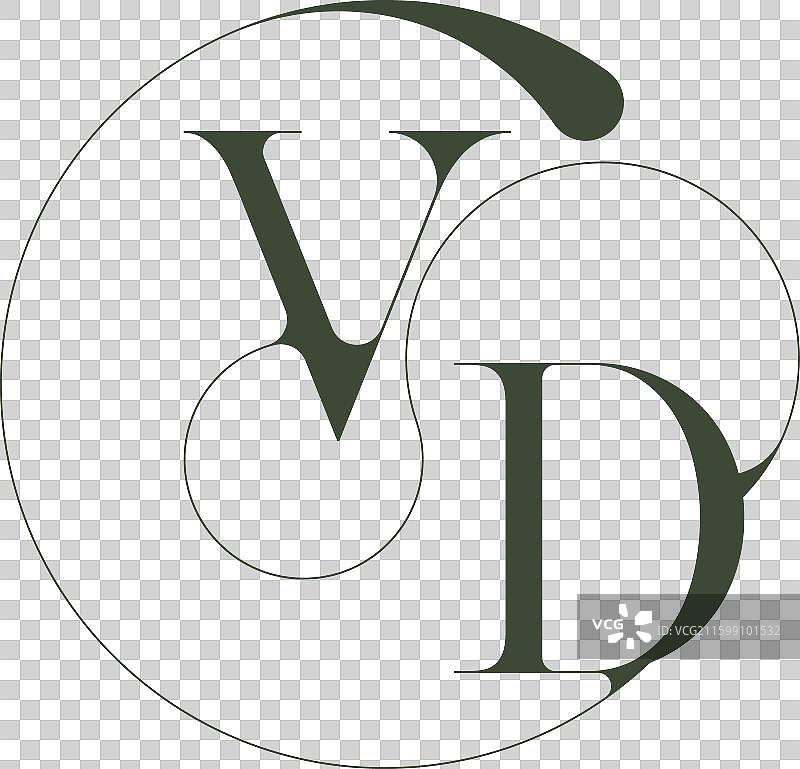 优雅的线条概念，华丽的字母组合图片素材