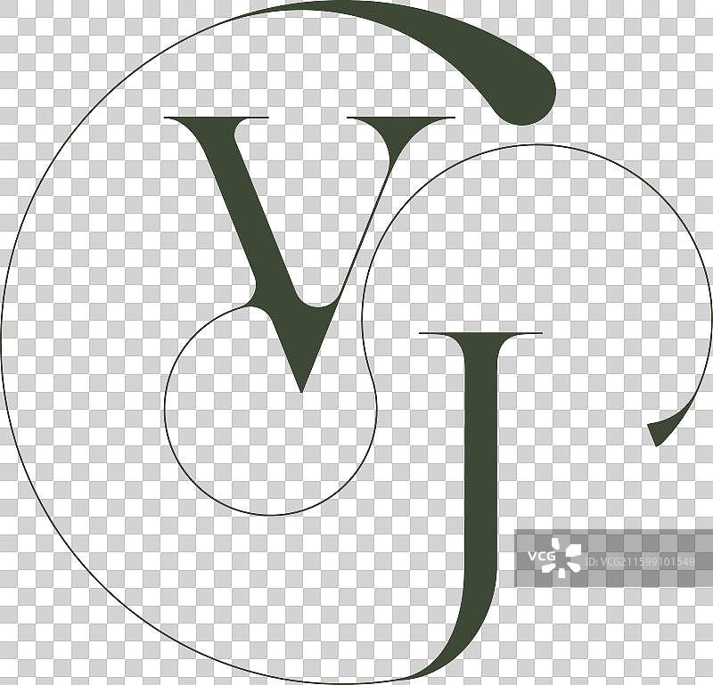 优雅线条概念VJ艺术，美丽字母组合图片素材