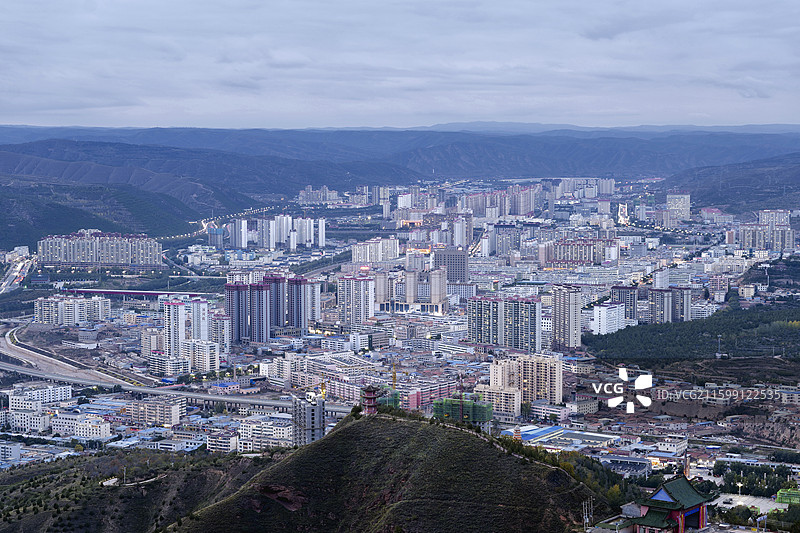 会宁县城市夜景图片素材