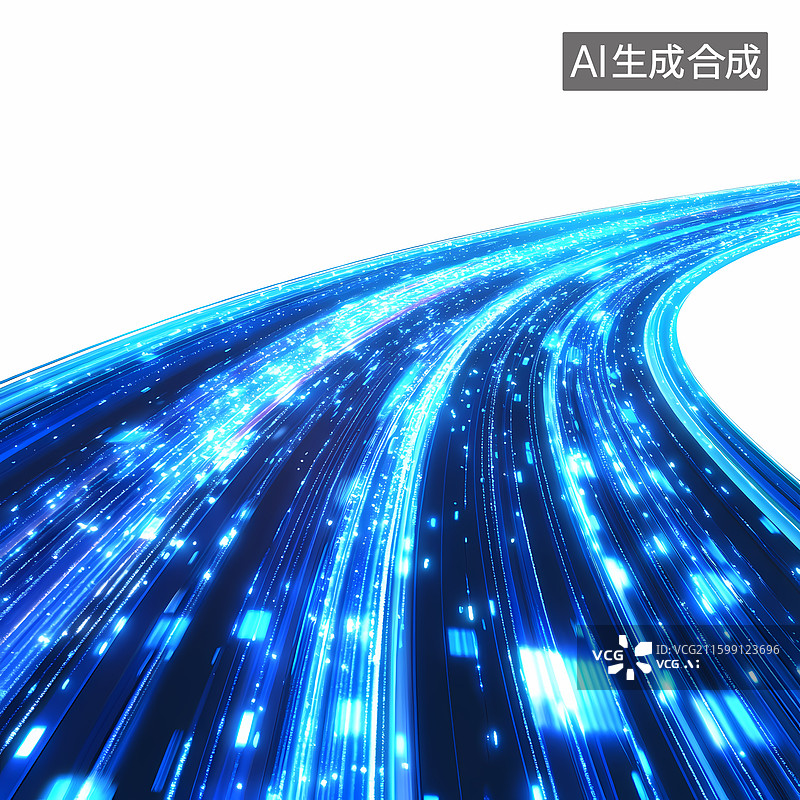 【AI数字艺术】光速互联的信息高速公路图片素材