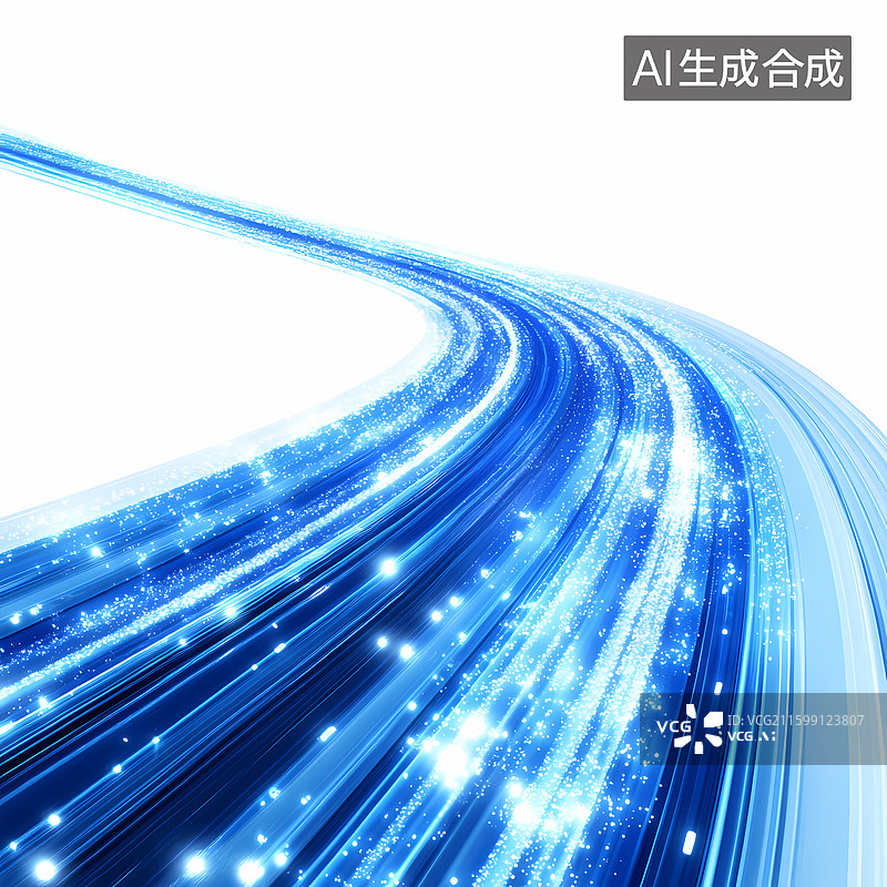 【AI数字艺术】光速互联的信息高速公路图片素材