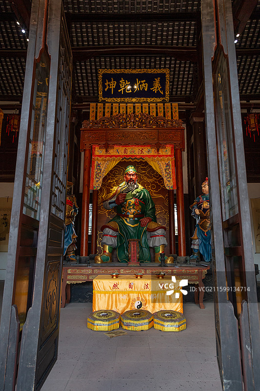 四川成都青白江区城厢古城武庙的关公像图片素材