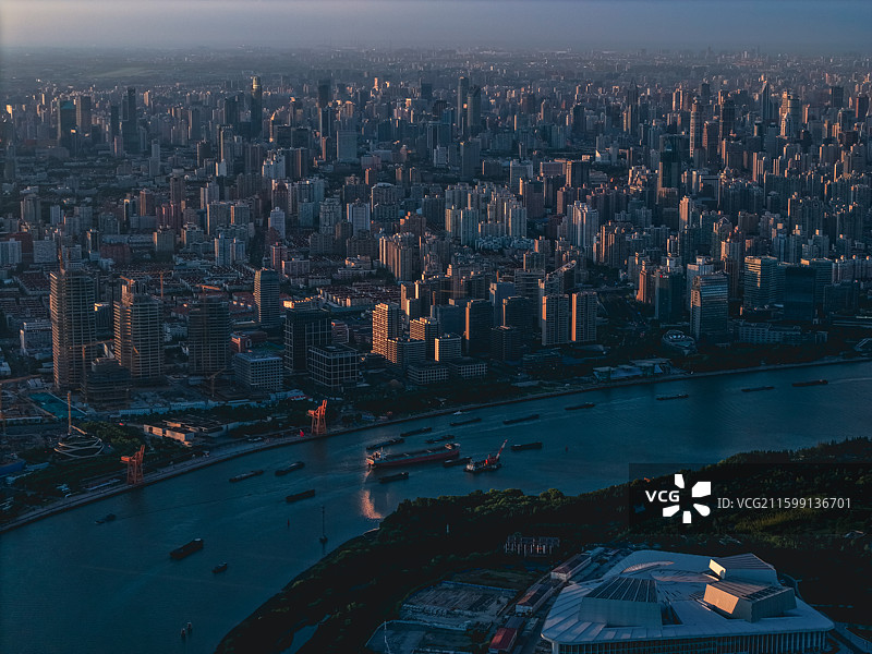 航拍浦东世博地区后滩世博文化公园图片素材