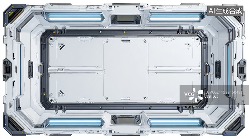 【AI数字艺术】未来科技设备顶部视图图片素材