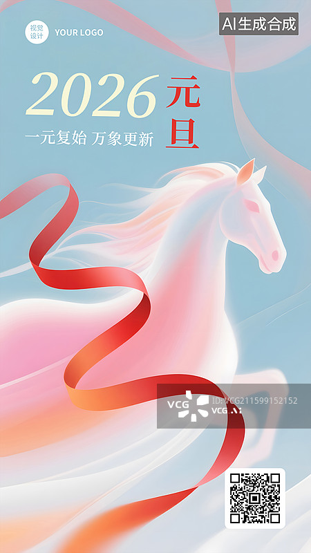 【AI数字艺术】简约高级感元旦海报2026图片素材