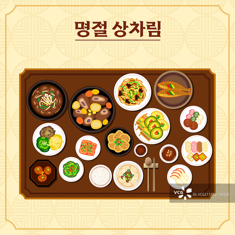 韩式料理，食物，菜单，节日食品，团体，韩餐，传统食物，秋夕，农历新年，餐桌布置图片素材