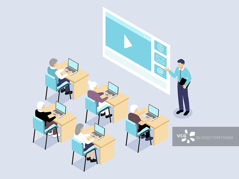 学习、教育、研讨会、课堂、老年人、银发生活、讲师、数字素养图片素材