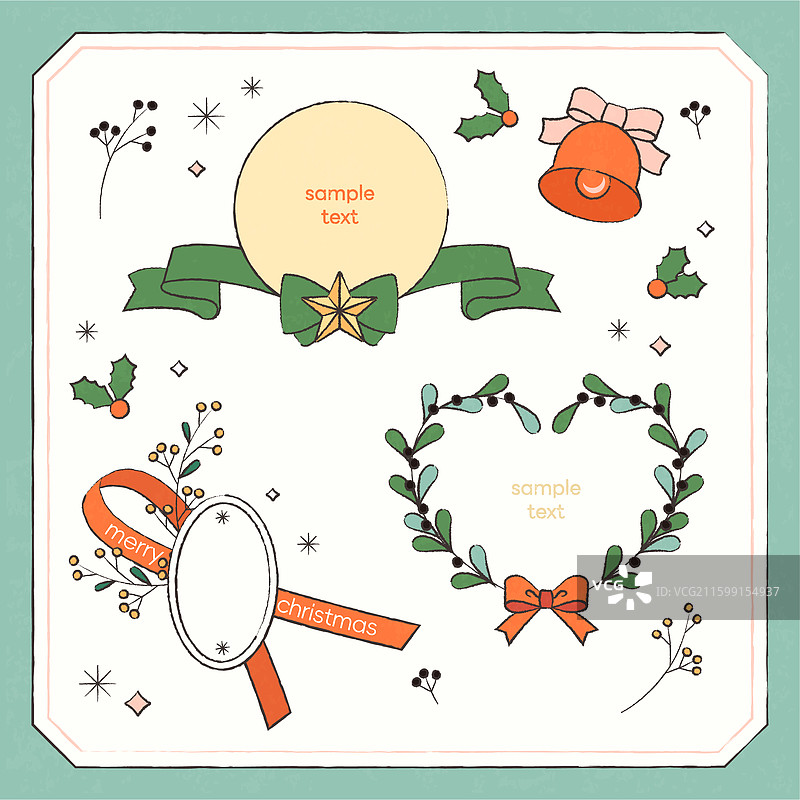 矢量图，设计元素，圣诞节，框架，丝带图片素材