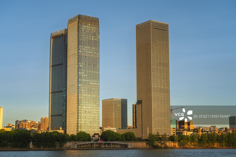长沙橘子洲头城市群图片素材