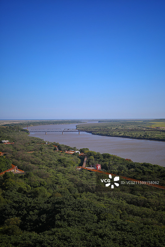 吉林珲春“一景望三国”景区景色图片素材