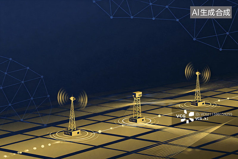 【AI数字艺术】现代科技中的无线通信塔图片素材