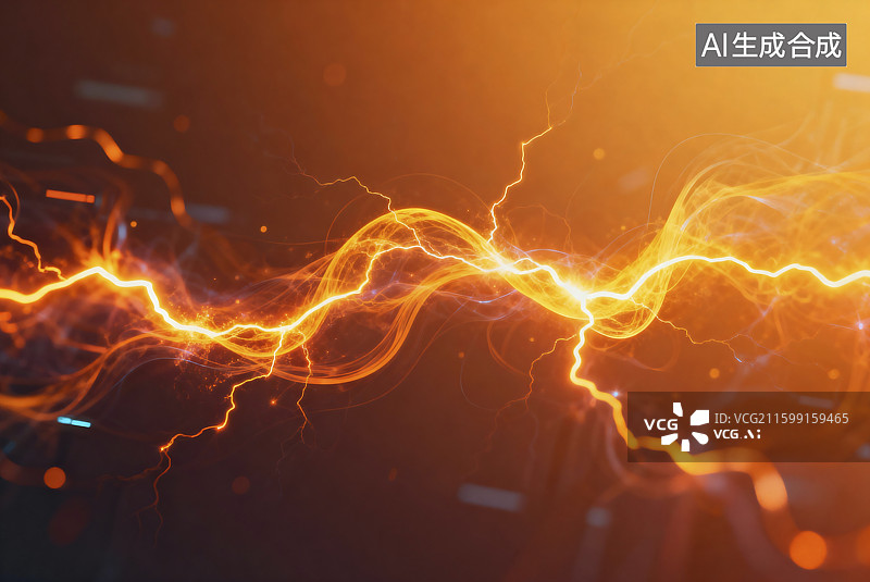 【AI数字艺术】动态闪烁的电能源图案图片素材