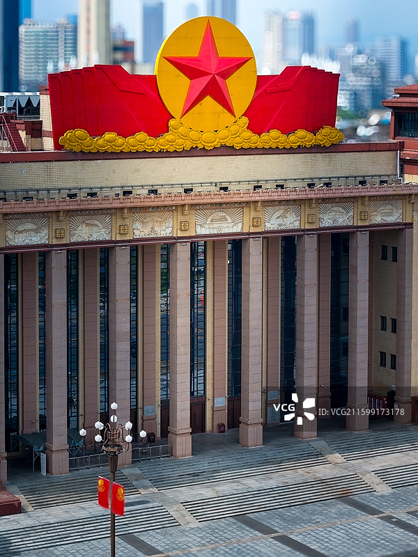 红墙金徽，时代回响 江西省南昌市八一广场图片素材